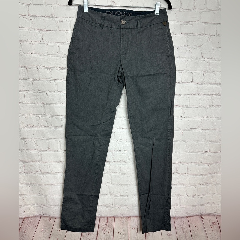 DEPT En Vogue Cotton Blend Gray Slim Fit Trouser Dress Pants Sz XS‎